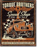 Metalowy szyld plakat reklamowy blacha tin sign USA Torque Bros - Gasser