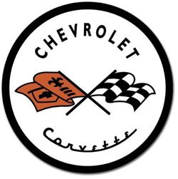 Metalowy okrągły szyld plakat reklamowy blacha tin sign USA Chevrolet Corvette 1953 Prezent