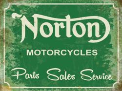 Metalowy plakat blacha tin sign 40x30 cm Motocykle Norton. Części, salon, serwis