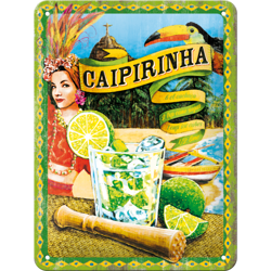Metalowy plakat mały szyld barowy tin sign Przepis na drink Caipirinha