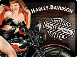 Metalowy szyld blacha tin signs Harley Davidson Biker Babe Red